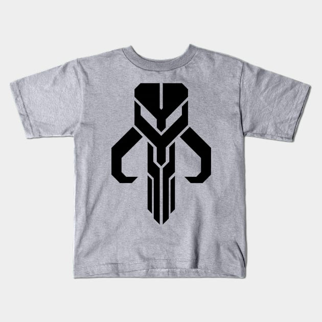 Mythosaur Geometric Emblem Black Kids T-Shirt by IORS